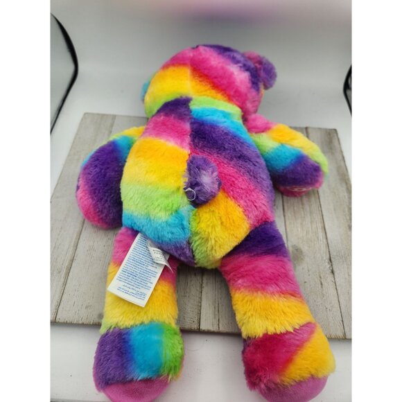 Build A Bear rainbow teddy colorful 16" Plush Soft Stuffed Animal BAB - Picture 3 of 6